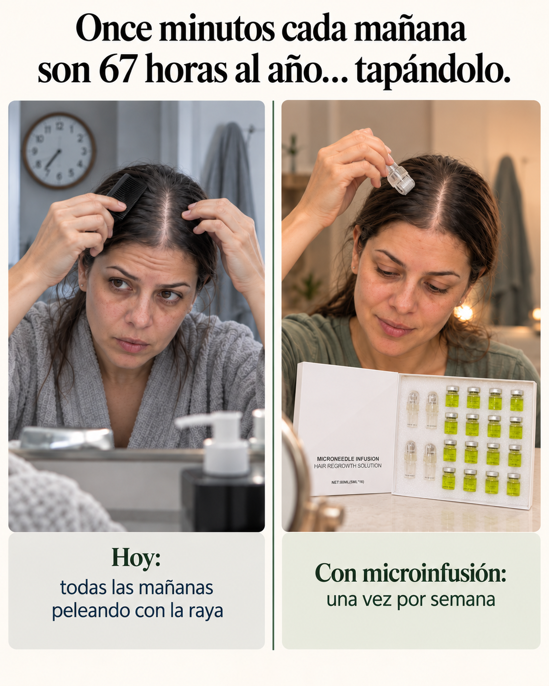 Once minutos cada mañana frente a una vez por semana